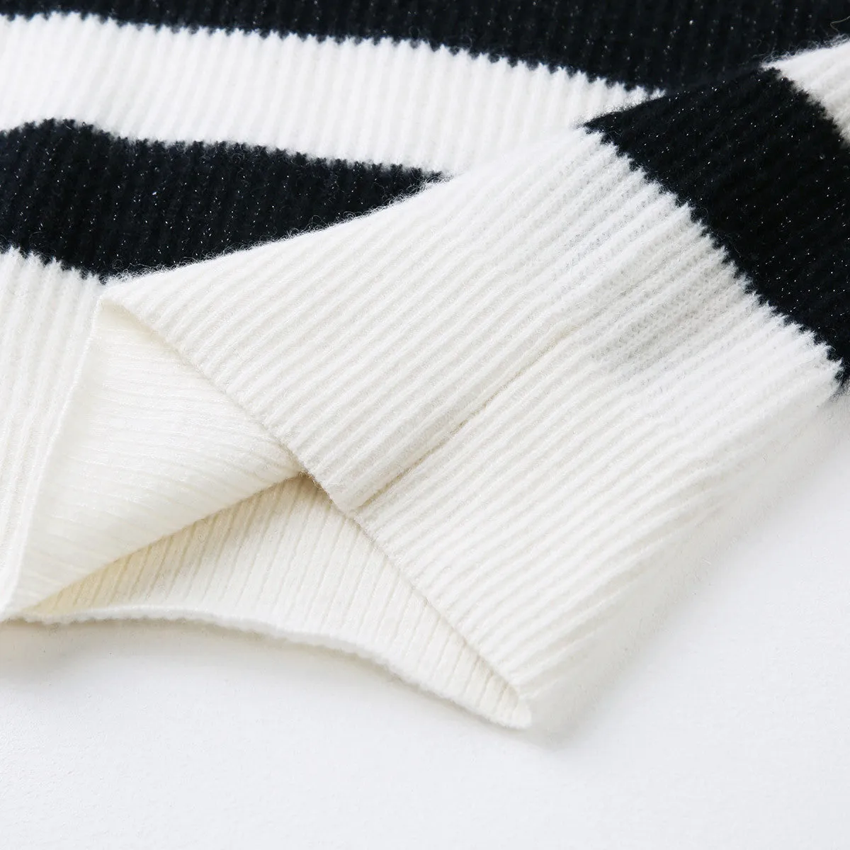 100% Cashmere Classic Womens Striped Sweater