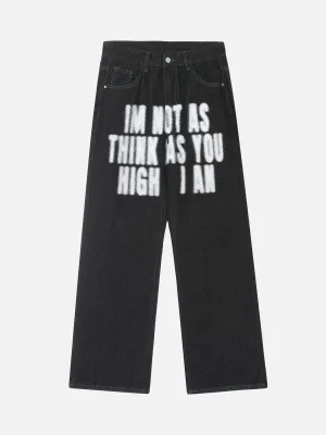 1984 American Phantom Character Alphabet Print Jeans