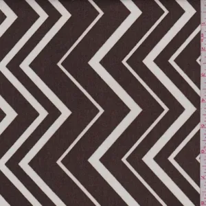 2 YD PC-Mocha/White Zig Zag Cotton Fabric