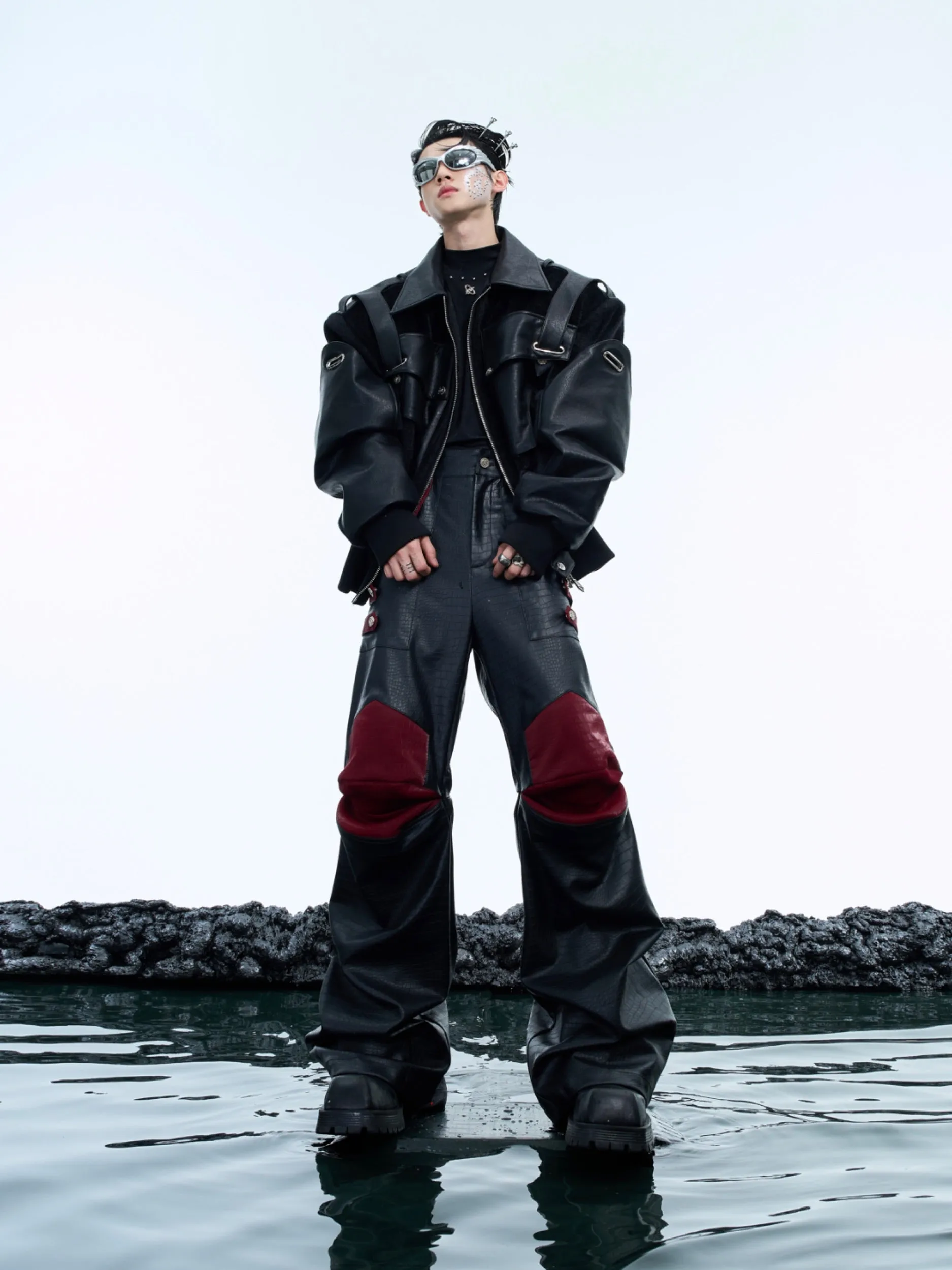 【24s Dec.】Deconstructed Heavy-duty Functional PU Leather Pants