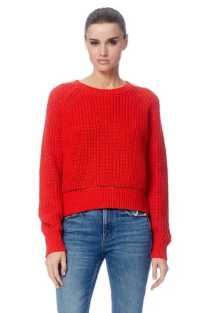 360 Sweater - Zoey Cropped Sweater Jaffa Red