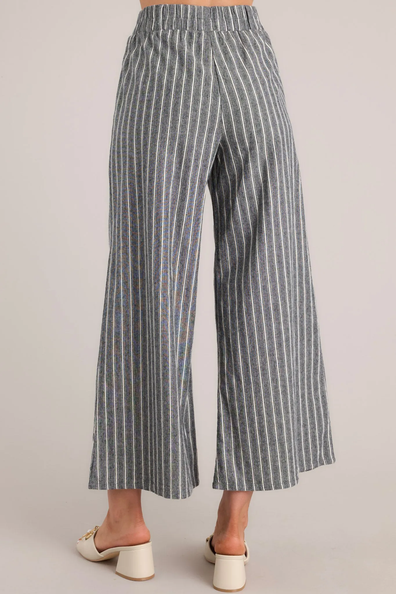 All I Needed 100% Cotton Charcoal Stripe Pants