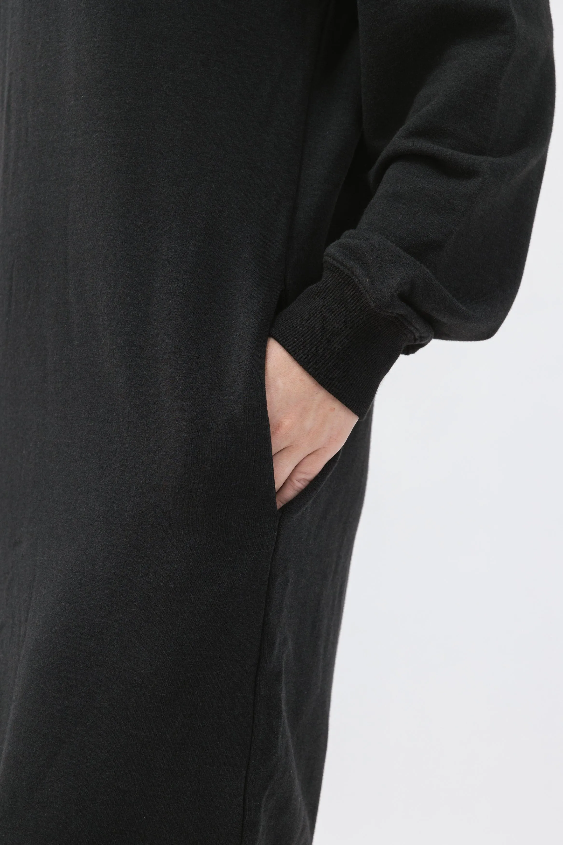 Bamboo Brushed-Back Sweat Long Length Hoodie Dress