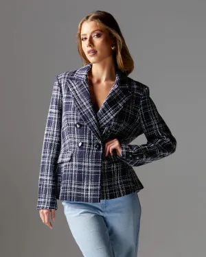 Bianca Boucle Blazer - Navy