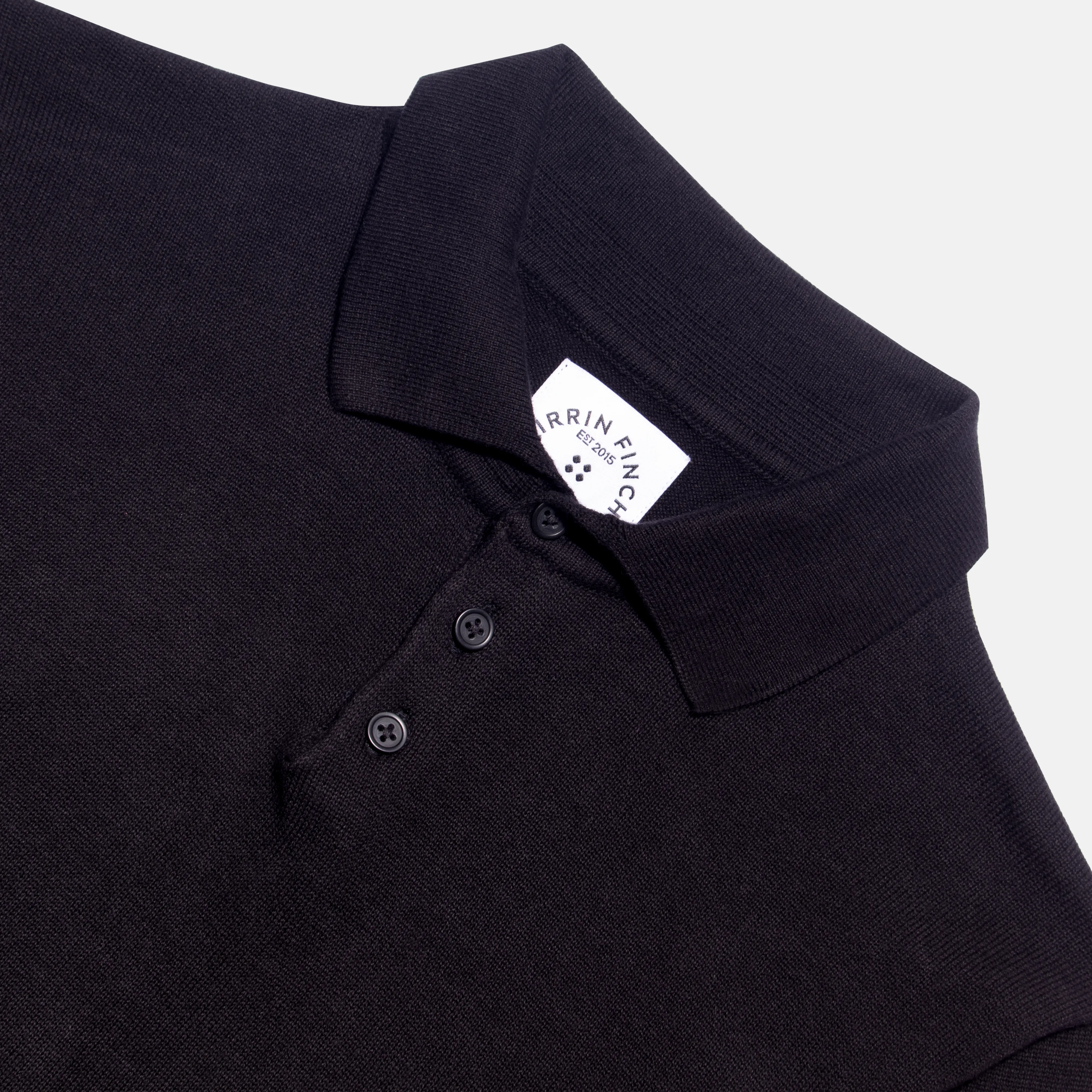 Black Long Sleeve Polo Sweater