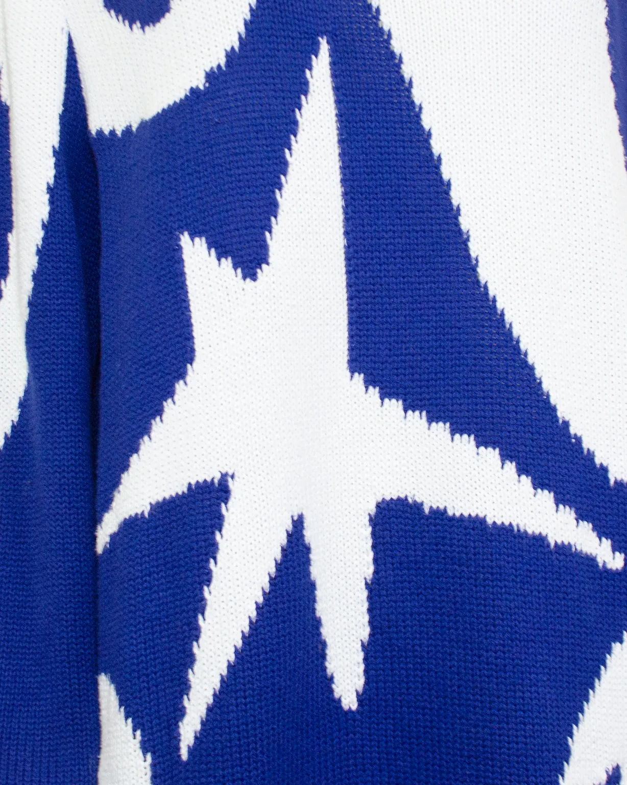 Blue and White Graphic Sweater