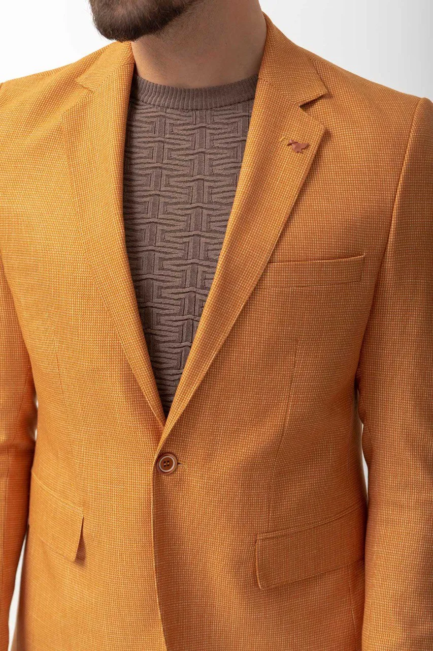 Bojoni Pezza Slim Fit Mustard Blazer