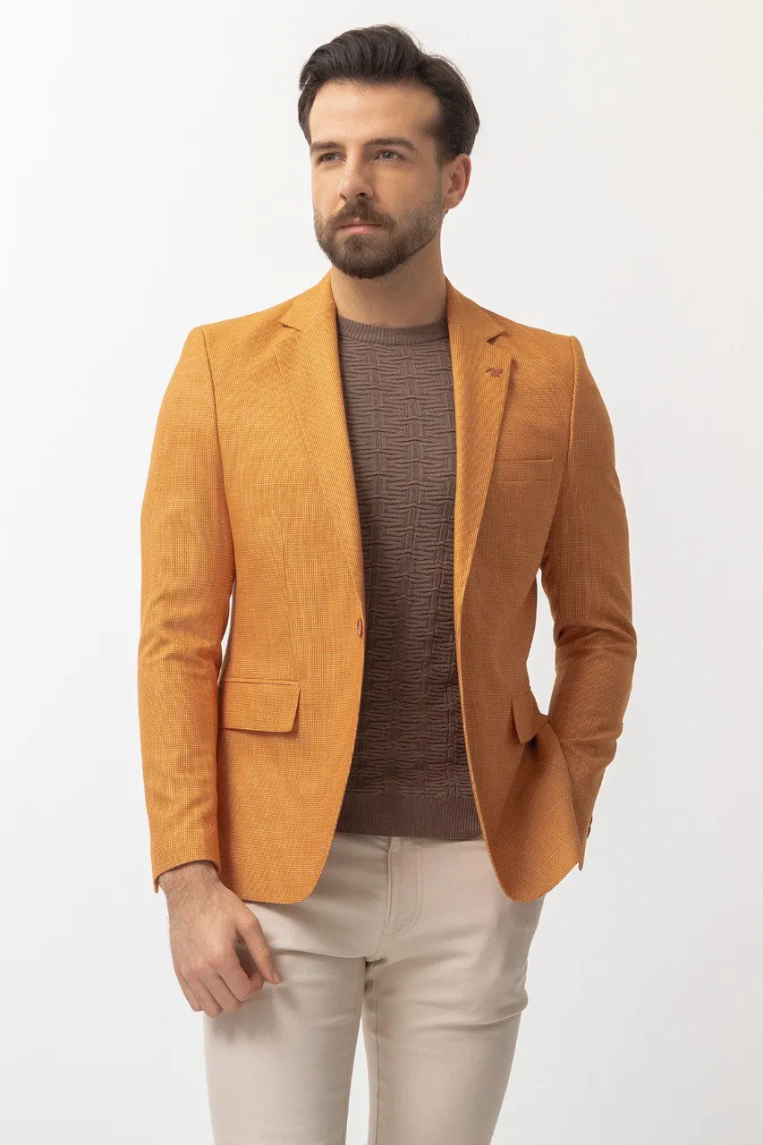 Bojoni Pezza Slim Fit Mustard Blazer