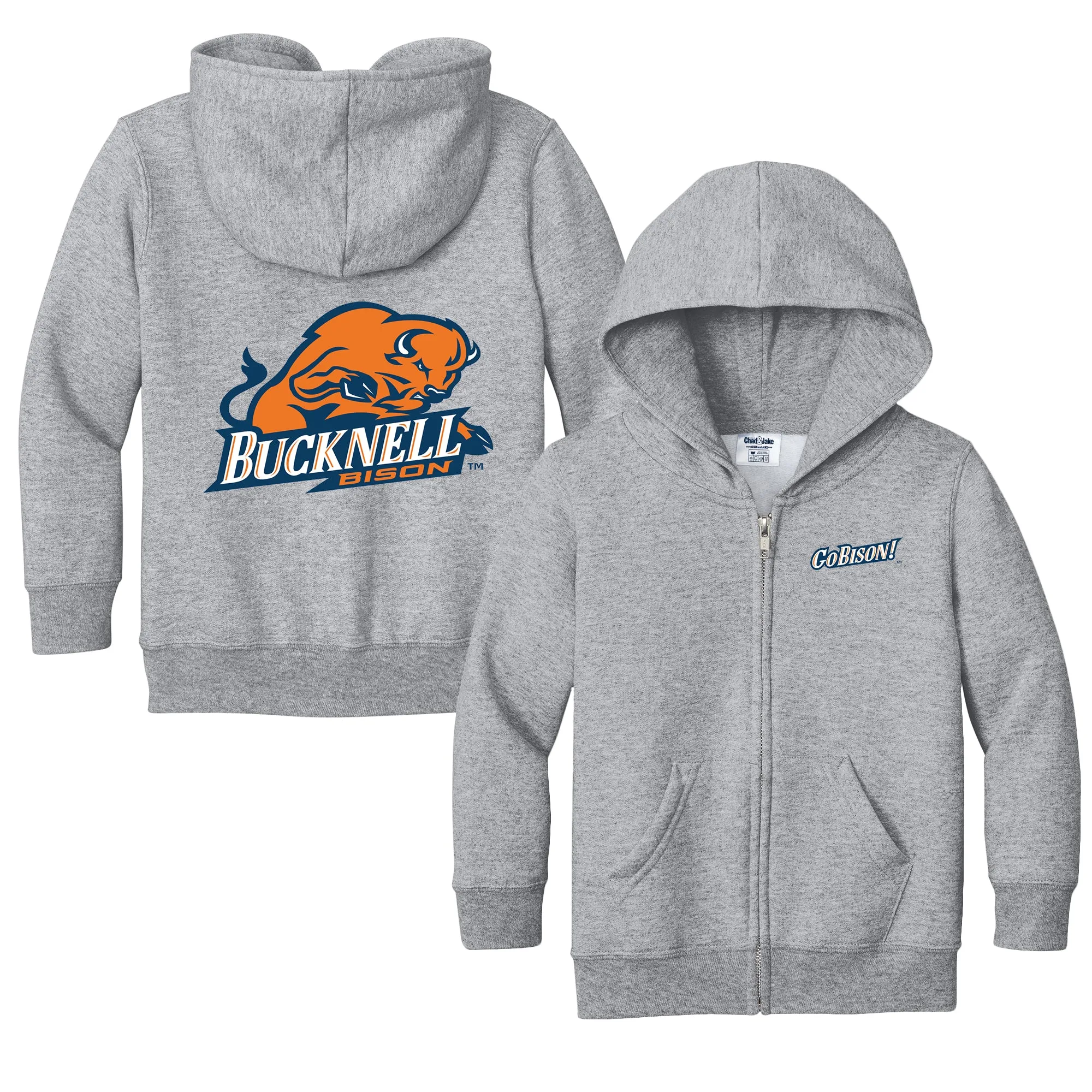 Bucknell Bison Logo Toddler Full-Zip Sweatshirt