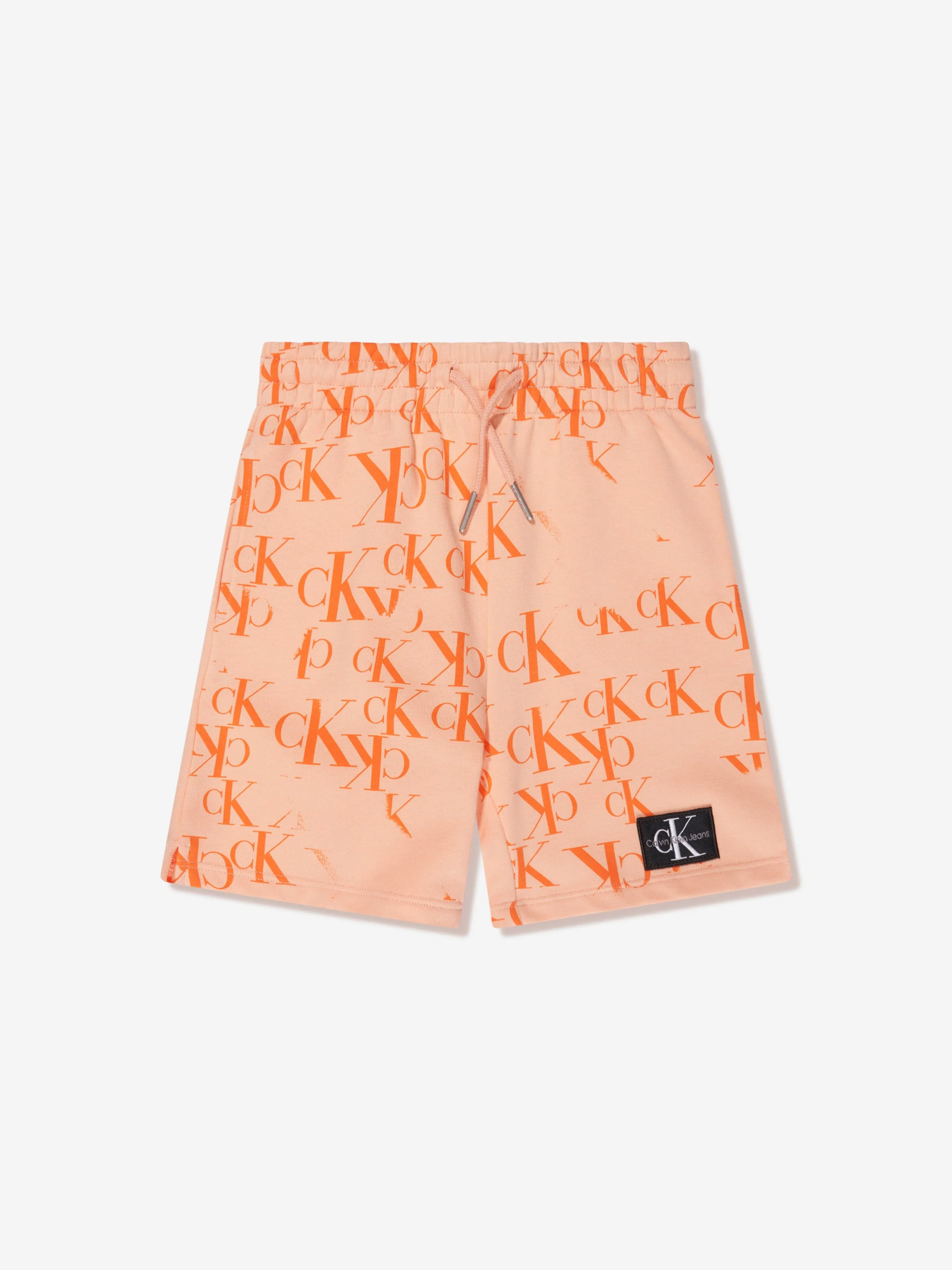 Calvin Klein Kids Monogram Shorts Set in Peach