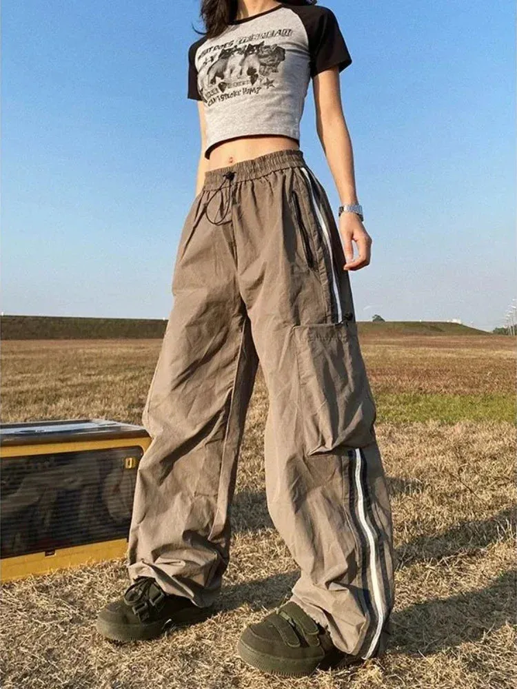 Cargo Pants For Women Hip Hop Wide Leg Y2k Vintage Streetwear Pants