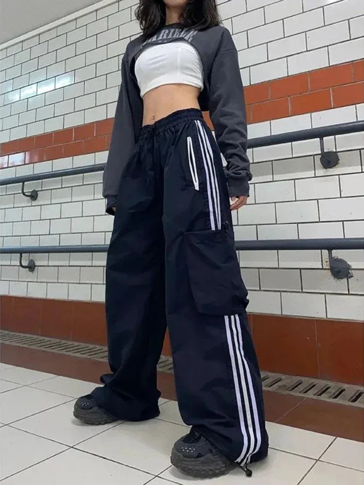 Cargo Pants For Women Hip Hop Wide Leg Y2k Vintage Streetwear Pants