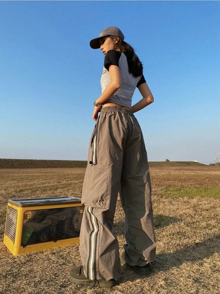 Cargo Pants For Women Hip Hop Wide Leg Y2k Vintage Streetwear Pants