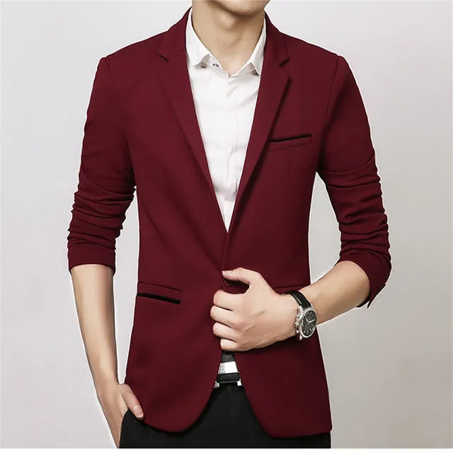 FGKKS New Arrival Luxury Men Blazer New Spring Fashion Brand High Quality Cotton Slim Fit Men Suit Terno Masculino Blazers Men