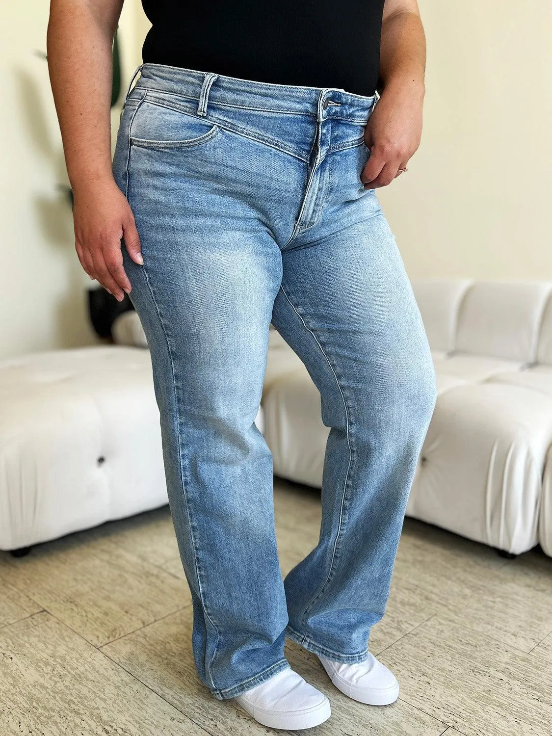 Full Size High Waist Wide Leg Jeans