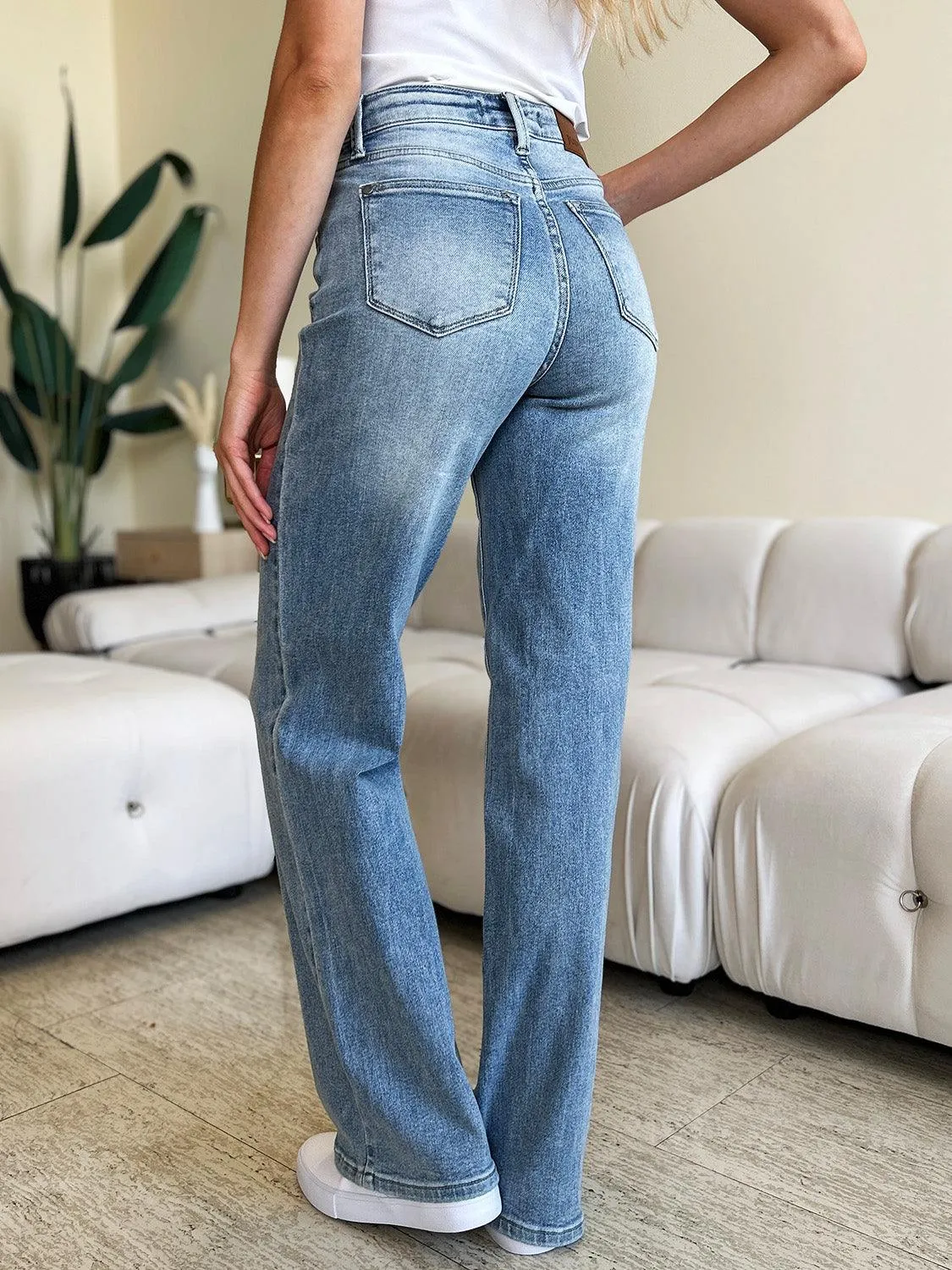 Full Size High Waist Wide Leg Jeans