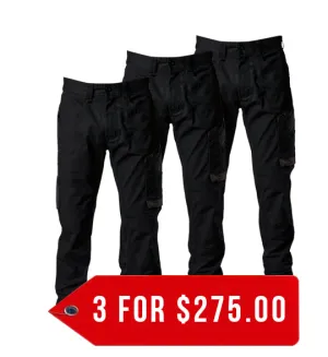 FXD Workwear  Cuffed  Stretch ripstop work pants (WP-11)-3 Pack