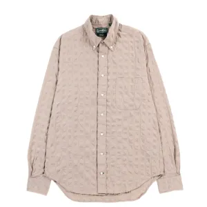 GITMAN VINTAGE BUTTON DOWN TAN JAPANESE RIPPLE JACQUARD