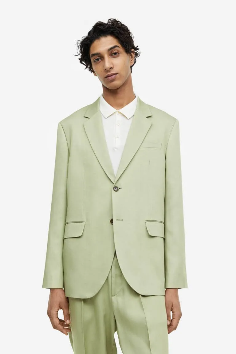 Jacket H&M Relaxed Fit Lyocell, green