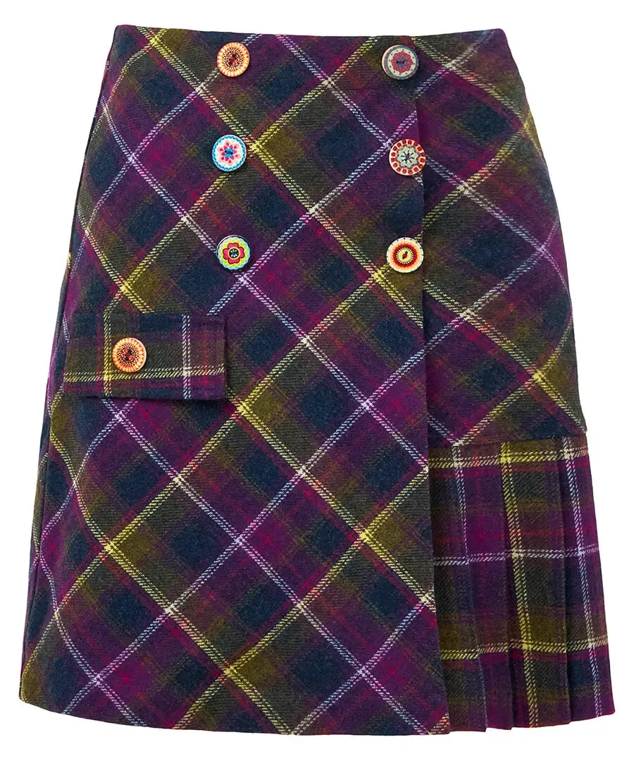 Joe Browns 16 Purple Joe's Favourite Checked Skirt