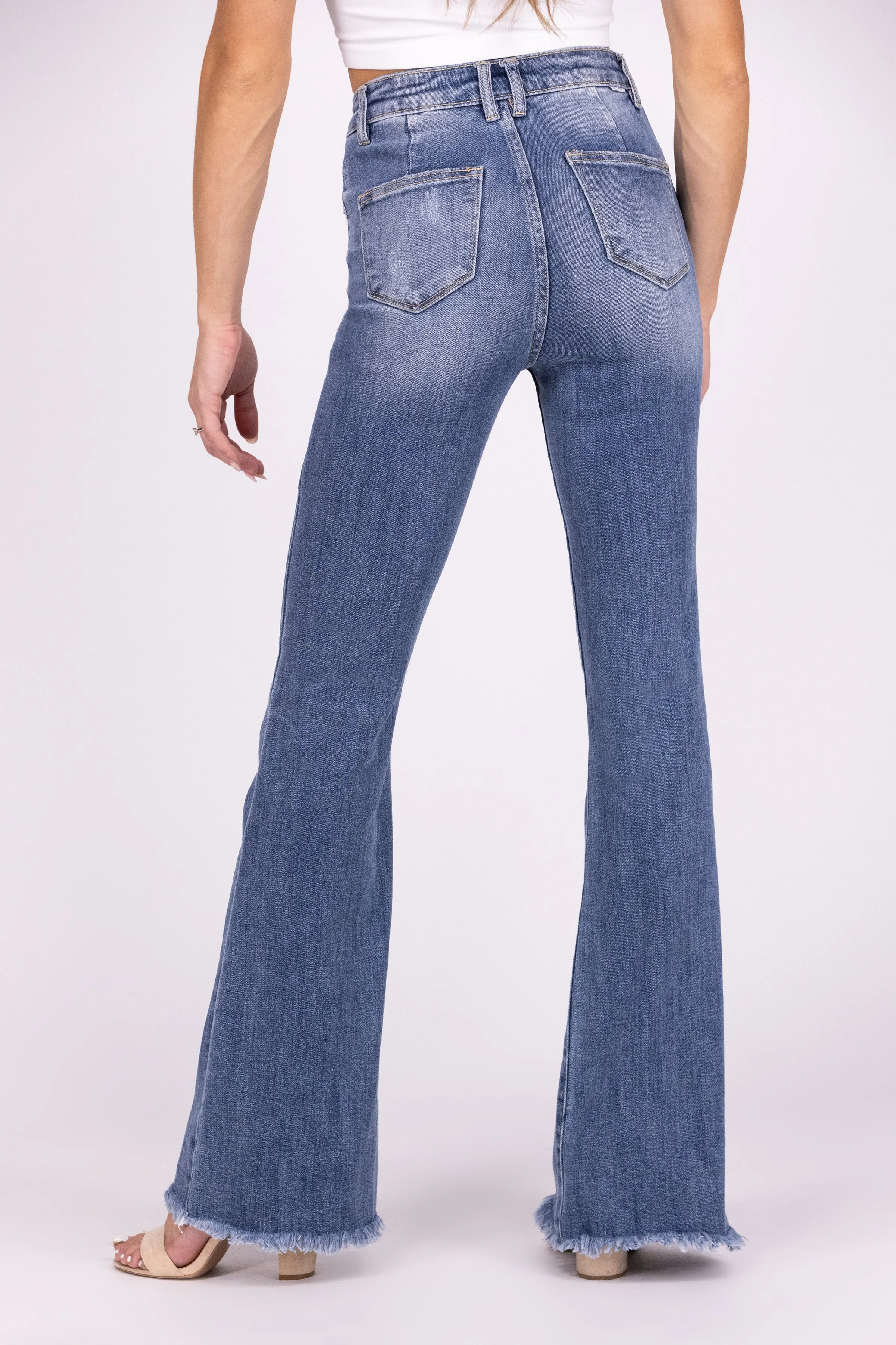 Jukebox Dancing From Risen: High-Rise Frayed Hem Flare Denim