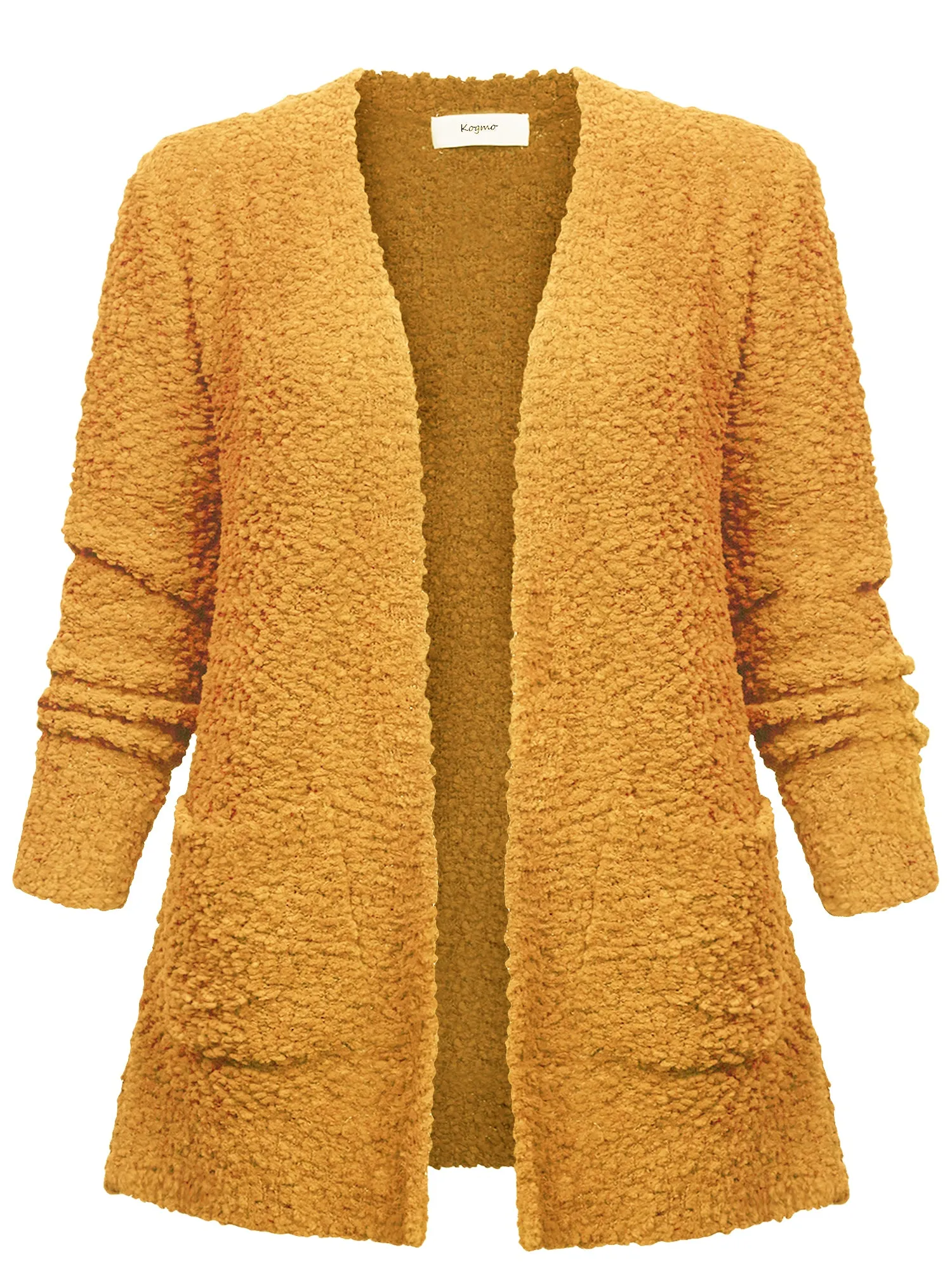 KOGMO Womens Popcorn Sweater Cardigan with Pockets