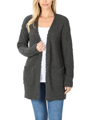 KOGMO Womens Popcorn Sweater Cardigan with Pockets