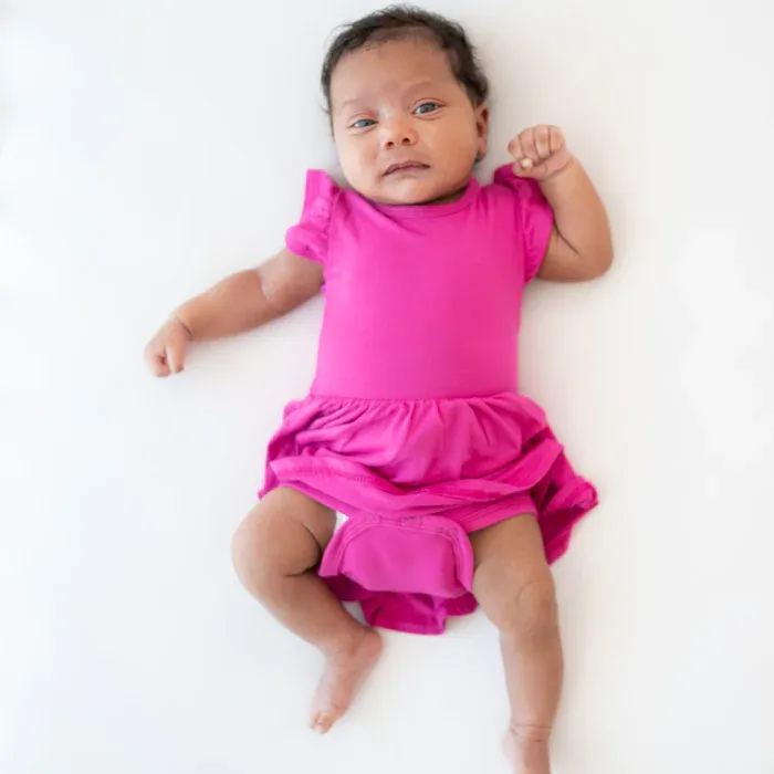 Kyte Baby - Twirl Bodysuit Dress in Raspberry