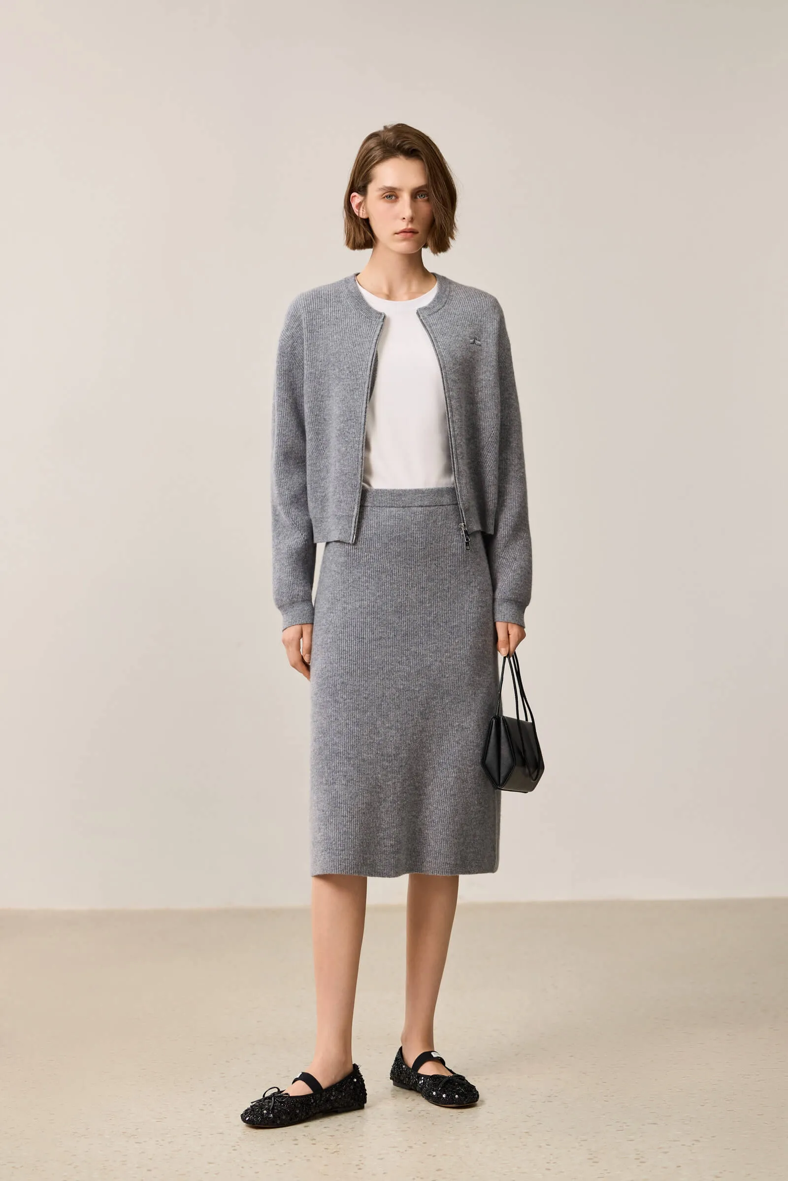 LILY Simple Elastic Waist Knit Skirt