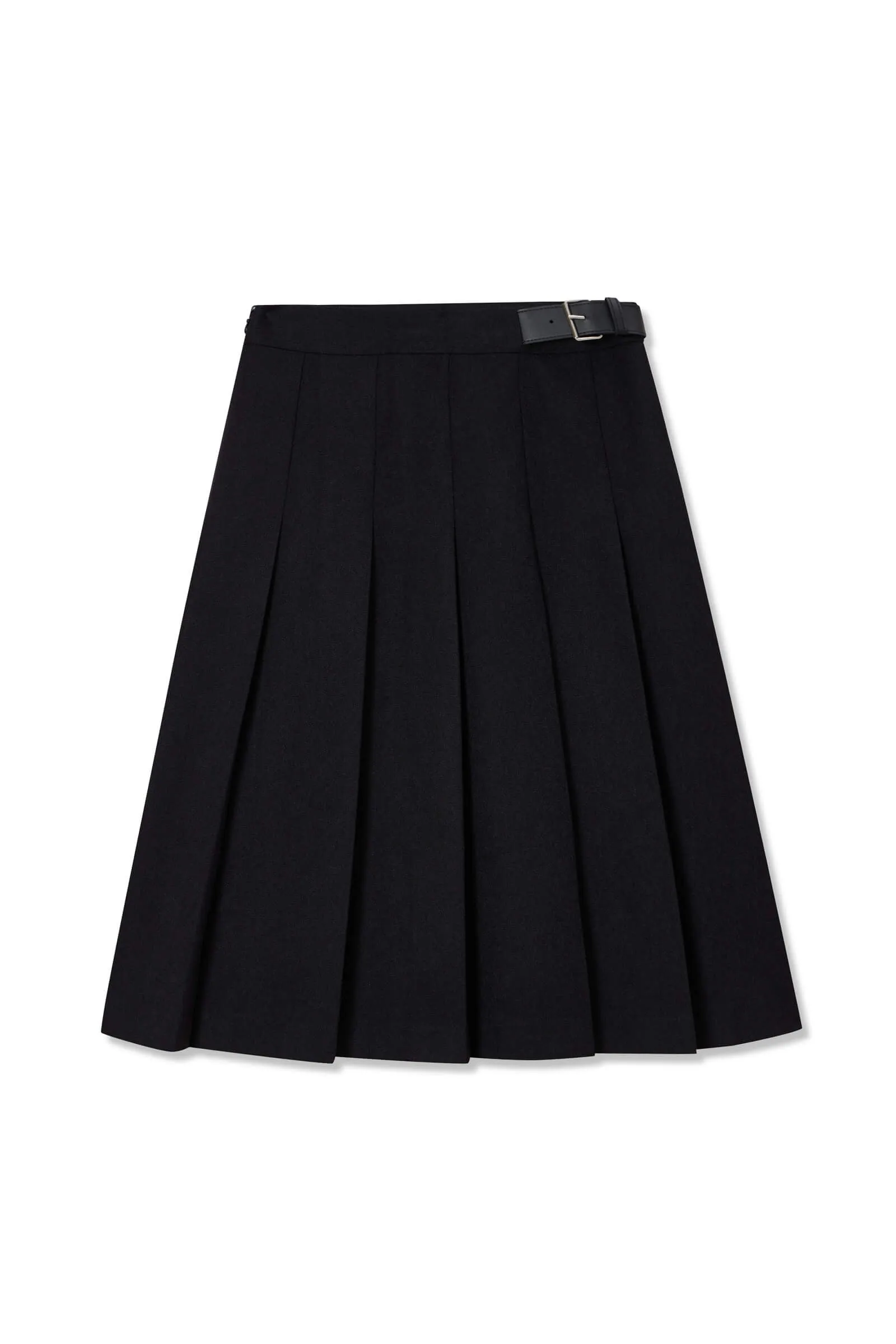 LILY Unique Belted High-Waisted Midi Skirt