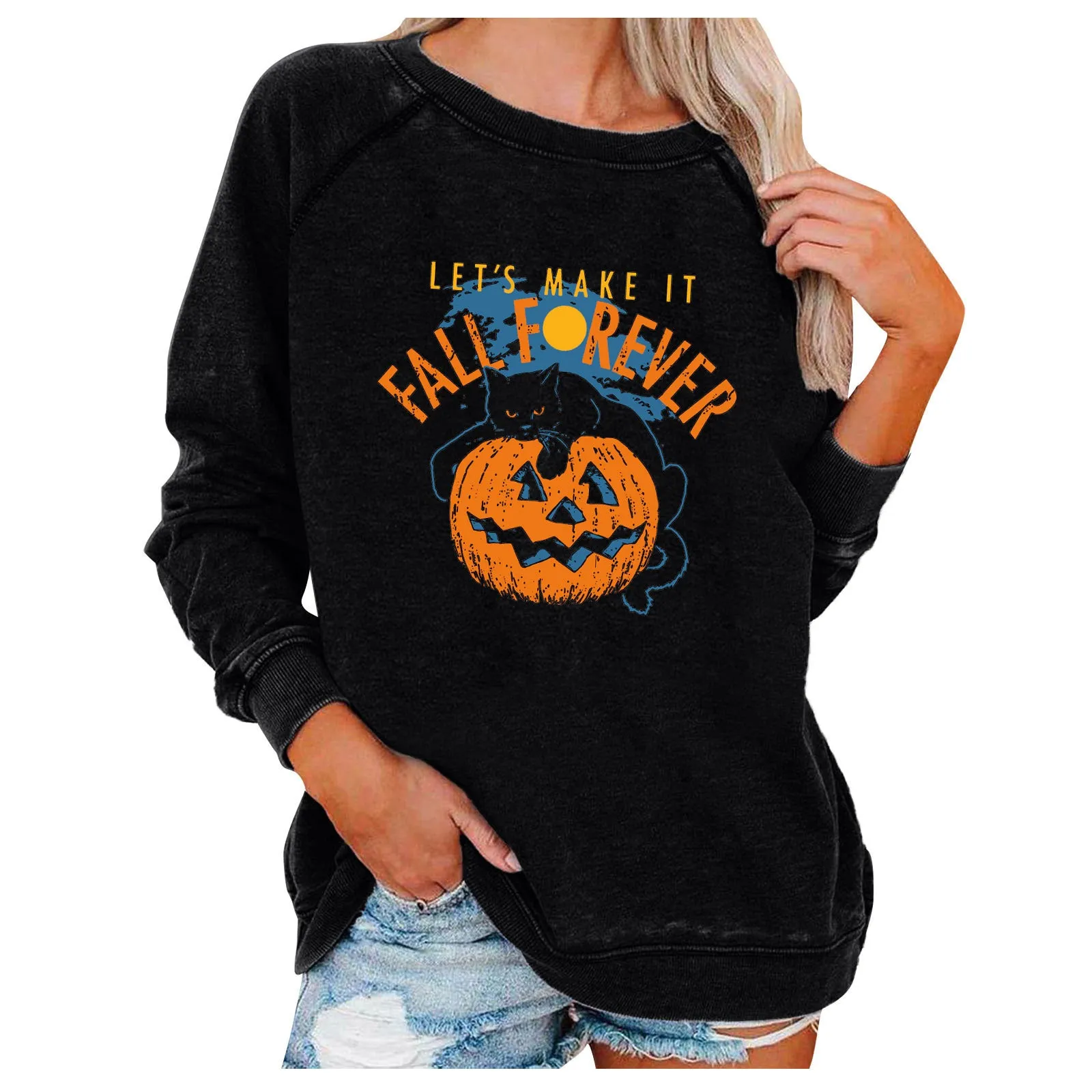 Loose Women's Tops Halloween Themed Sweatshirts