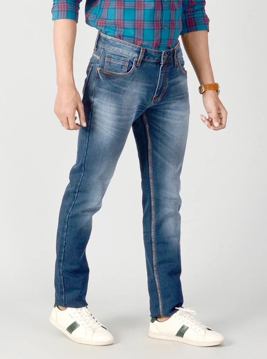 Majolica Blue Washed Slim Fit Jeans | JadeBlue