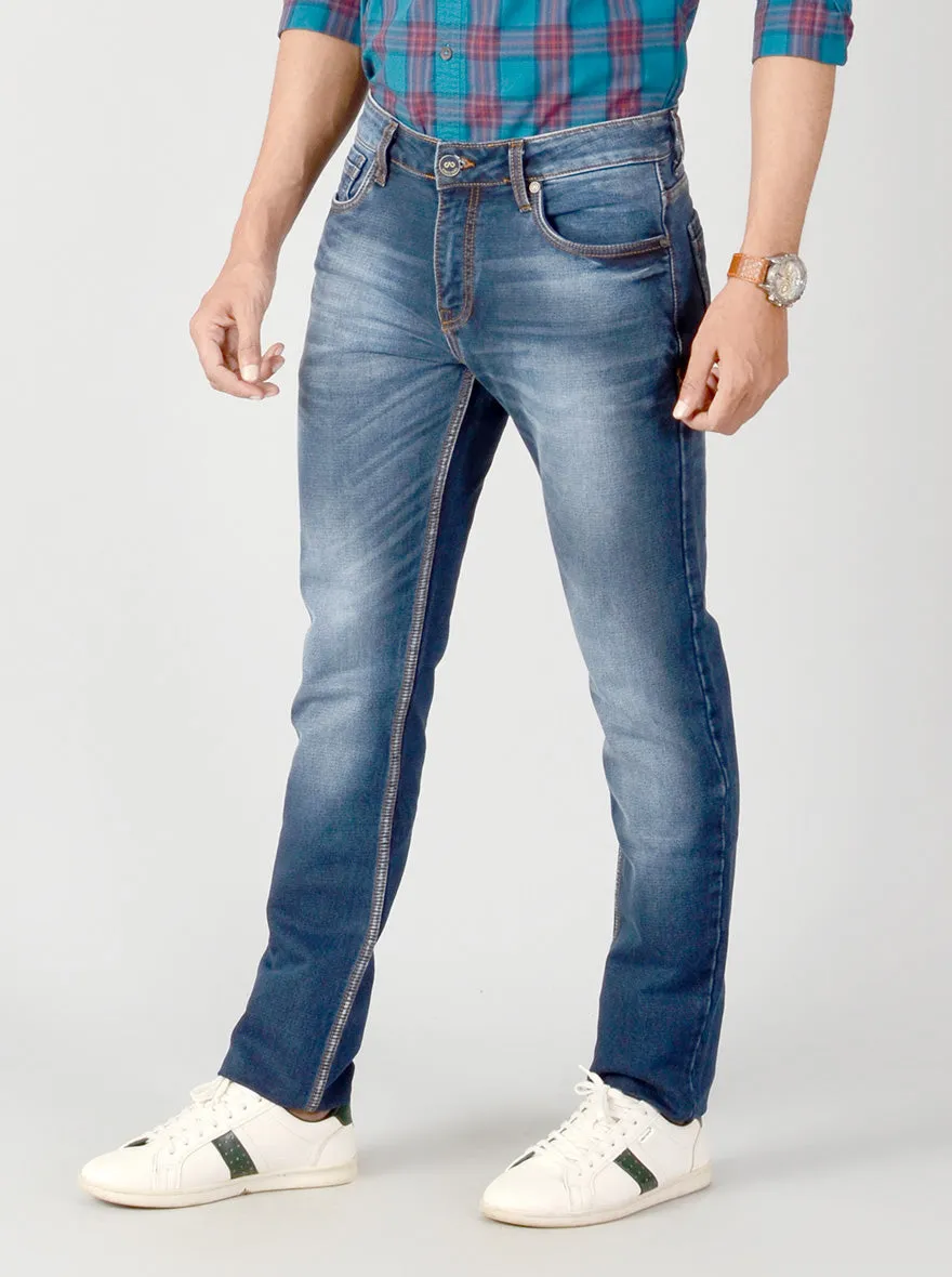 Majolica Blue Washed Slim Fit Jeans | JadeBlue