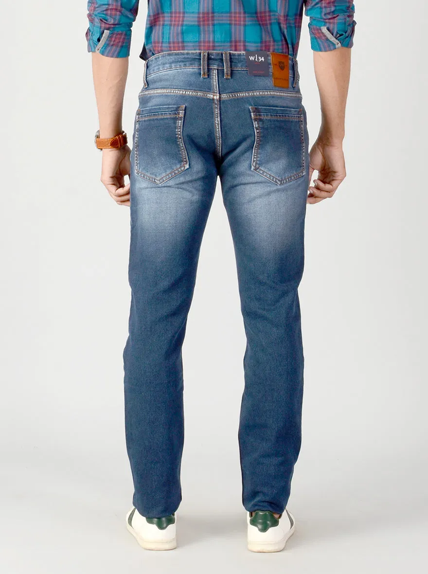 Majolica Blue Washed Slim Fit Jeans | JadeBlue