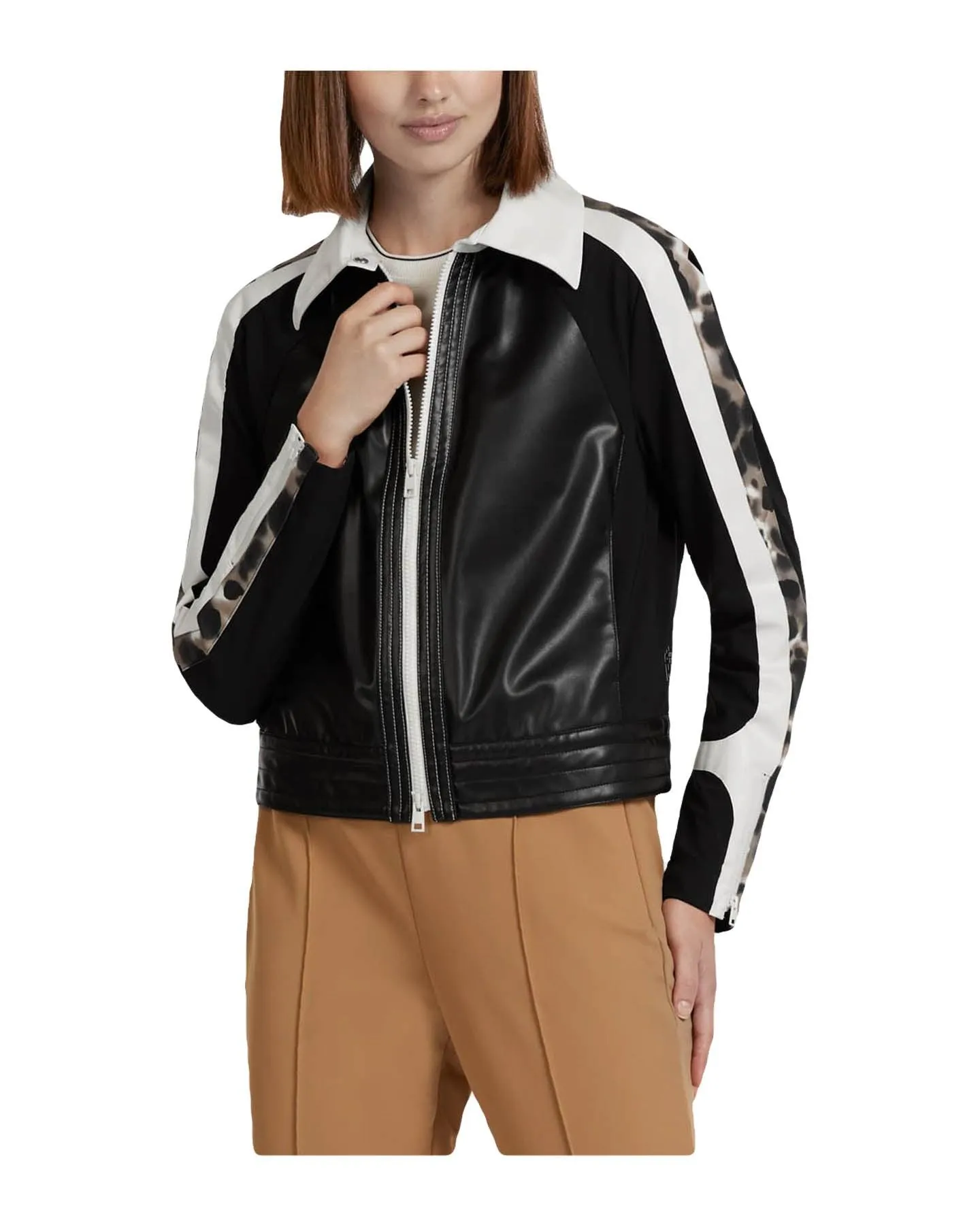 Marc Cain Vegan Zip Contrast Detail Jacket