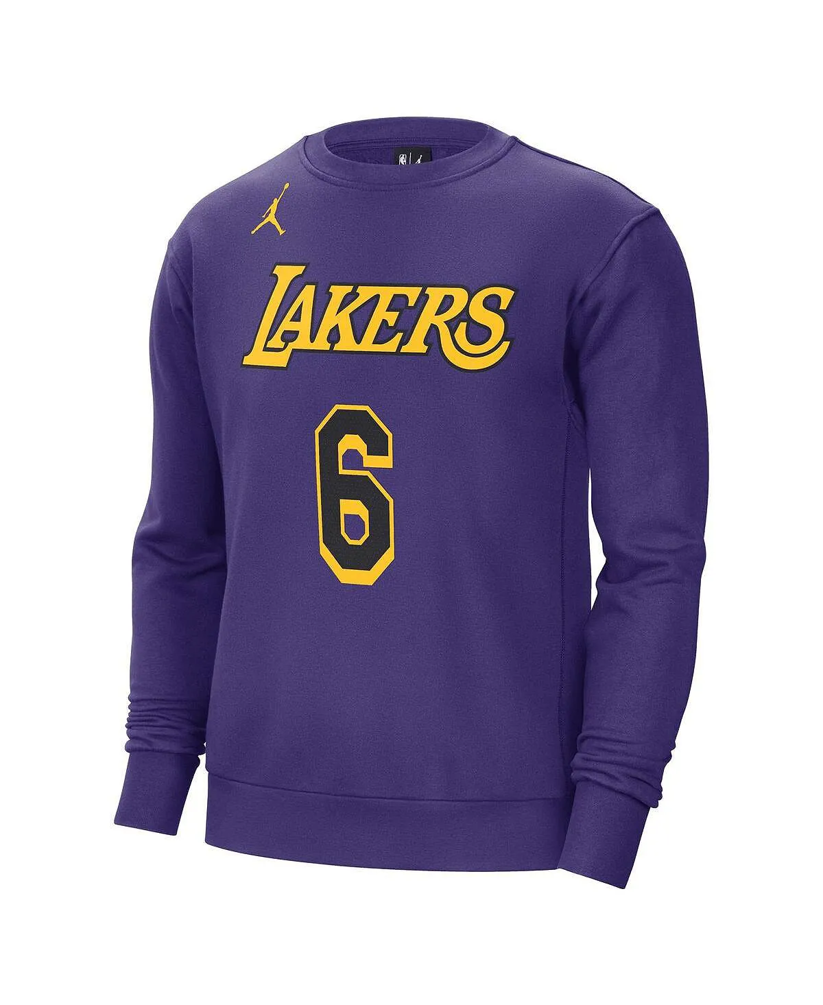 Men's branded sweatshirt lebron james purple los angeles lakers with name and number Jordan violet