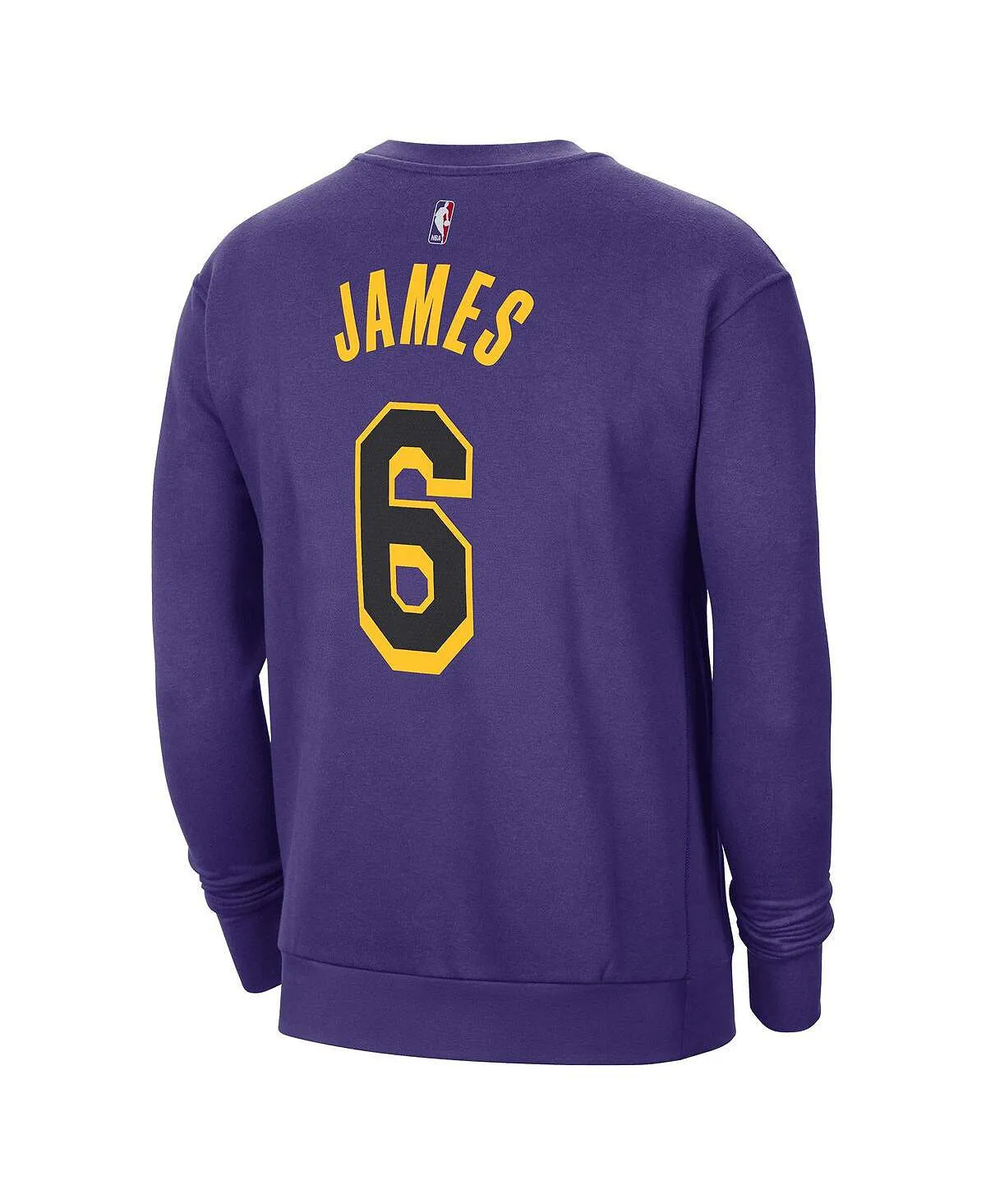 Men's branded sweatshirt lebron james purple los angeles lakers with name and number Jordan violet