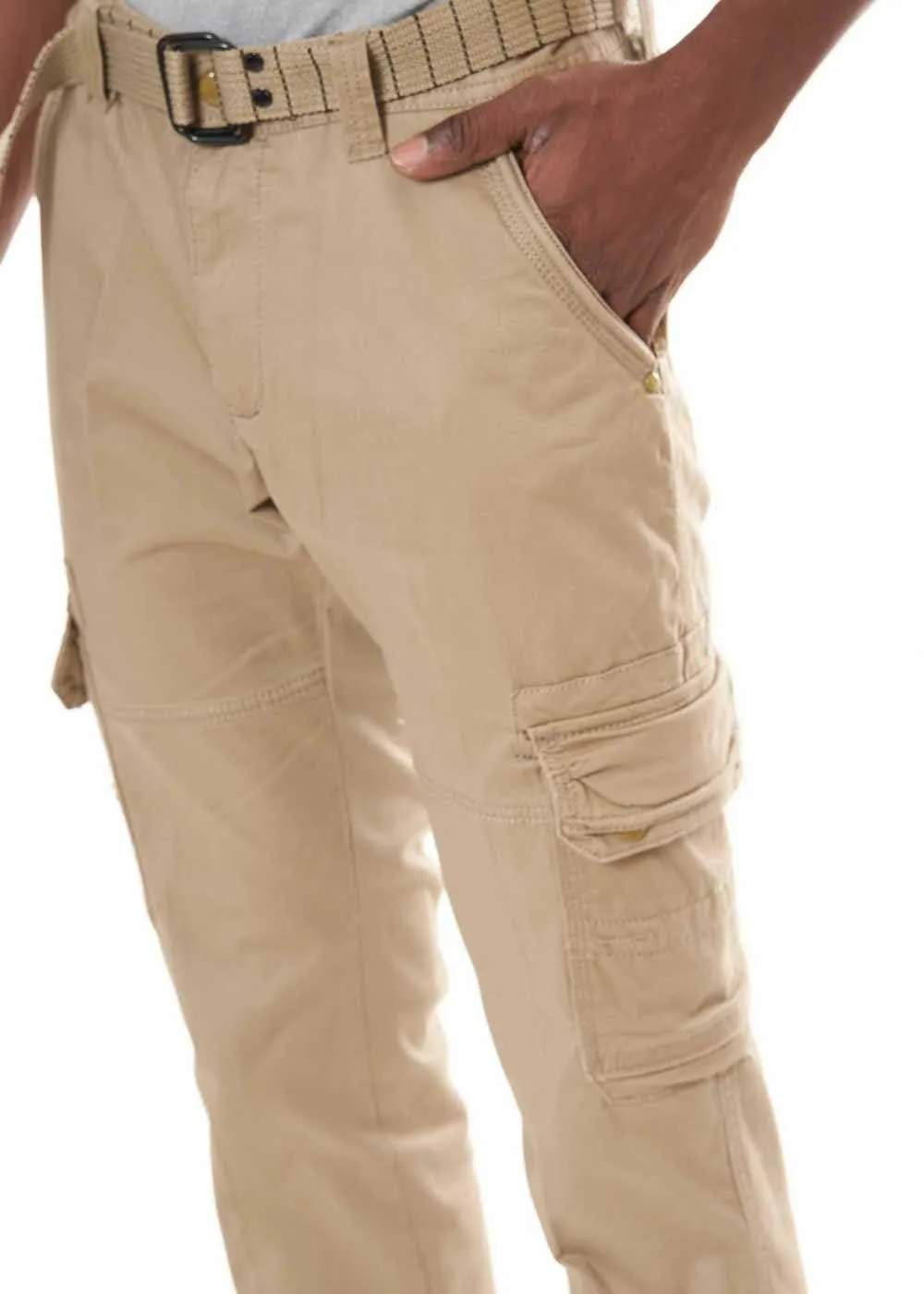 MEN'S CARGO PANTS WITH BELT