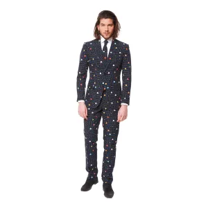 Men's Pac-Man OppoSuits Slim Fit Suit and Tie, Blue