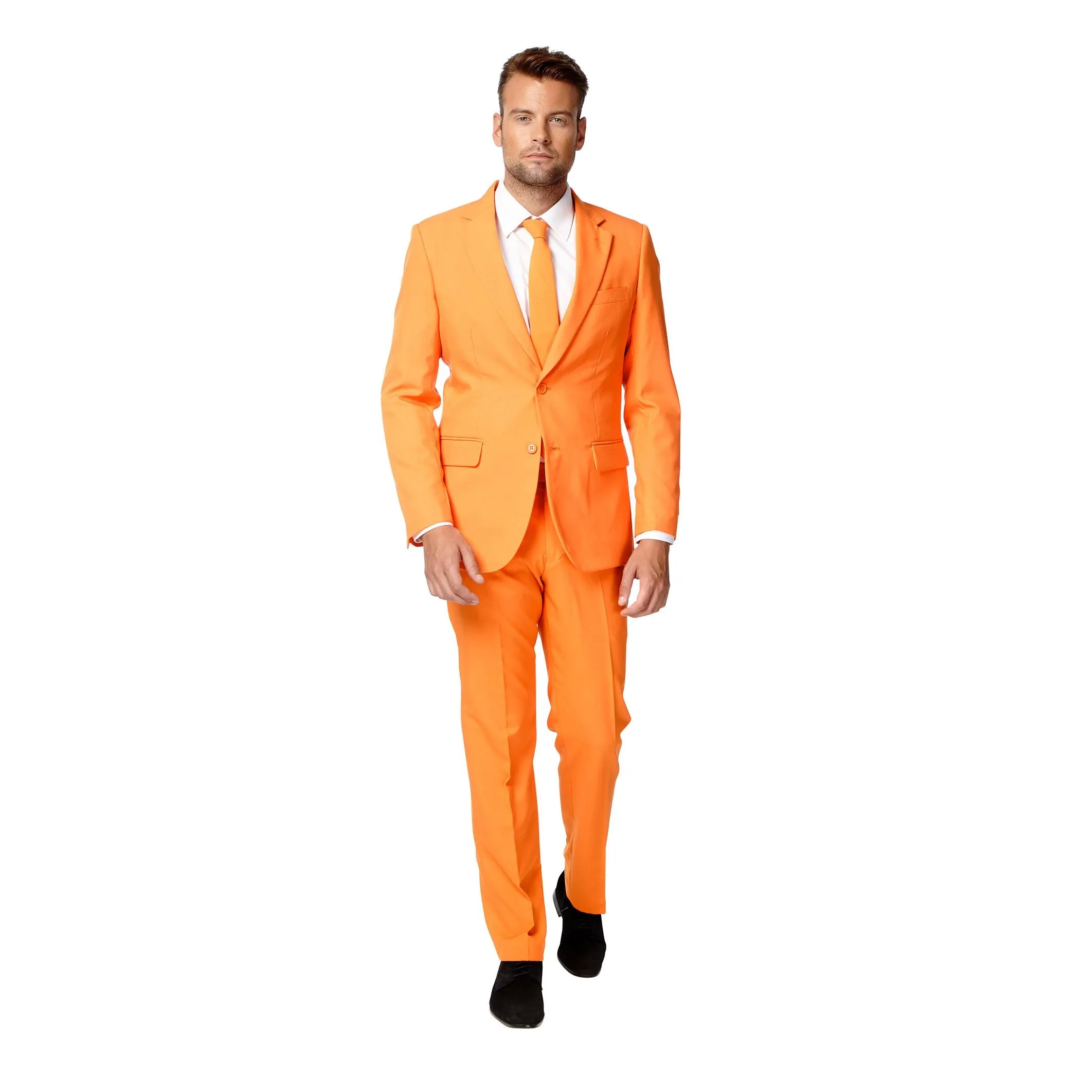 Men's Slim Fit OppoSuits Plain Suit and Tie, Orange