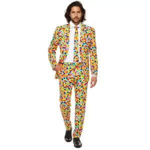 Men's Slim Fit Suit and Tie with Pattern OppoSuits, Dot Print