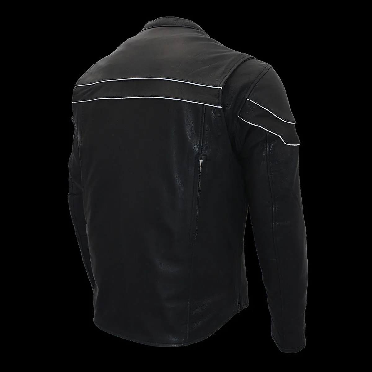 Milwaukee Leather ML1408 Men's Black 'Savage' Sporty Crossover Leather Jacket