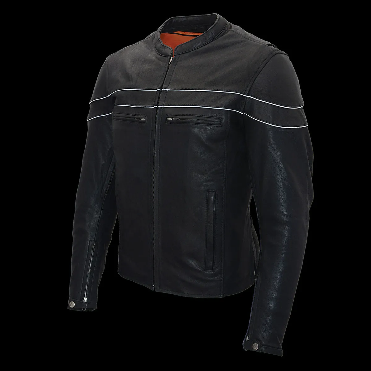 Milwaukee Leather ML1408RT Men's Retro Brown 'Savage' Sporty Crossover Retro Leather Jacket