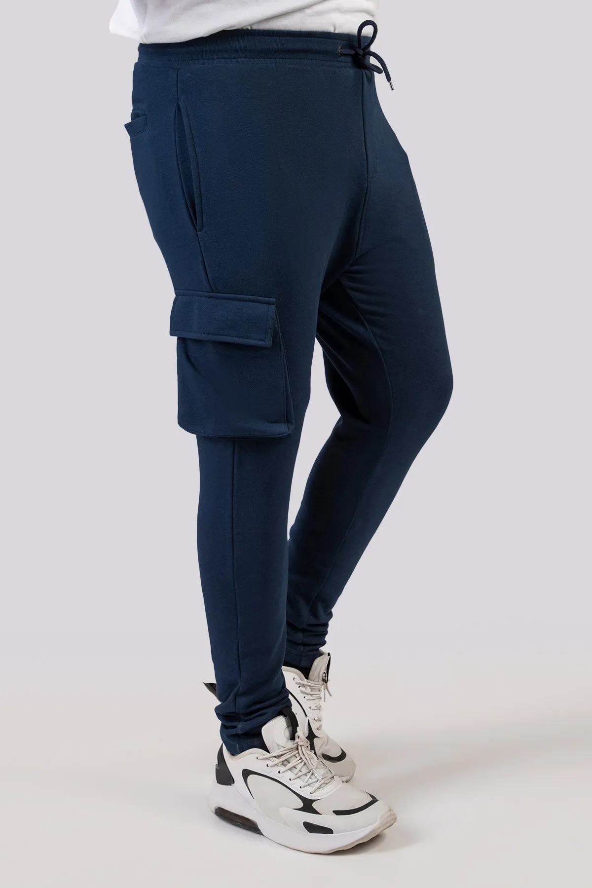 Navy Blue Cargo Jog Pants (Plus Size) - W23 - MTR090P