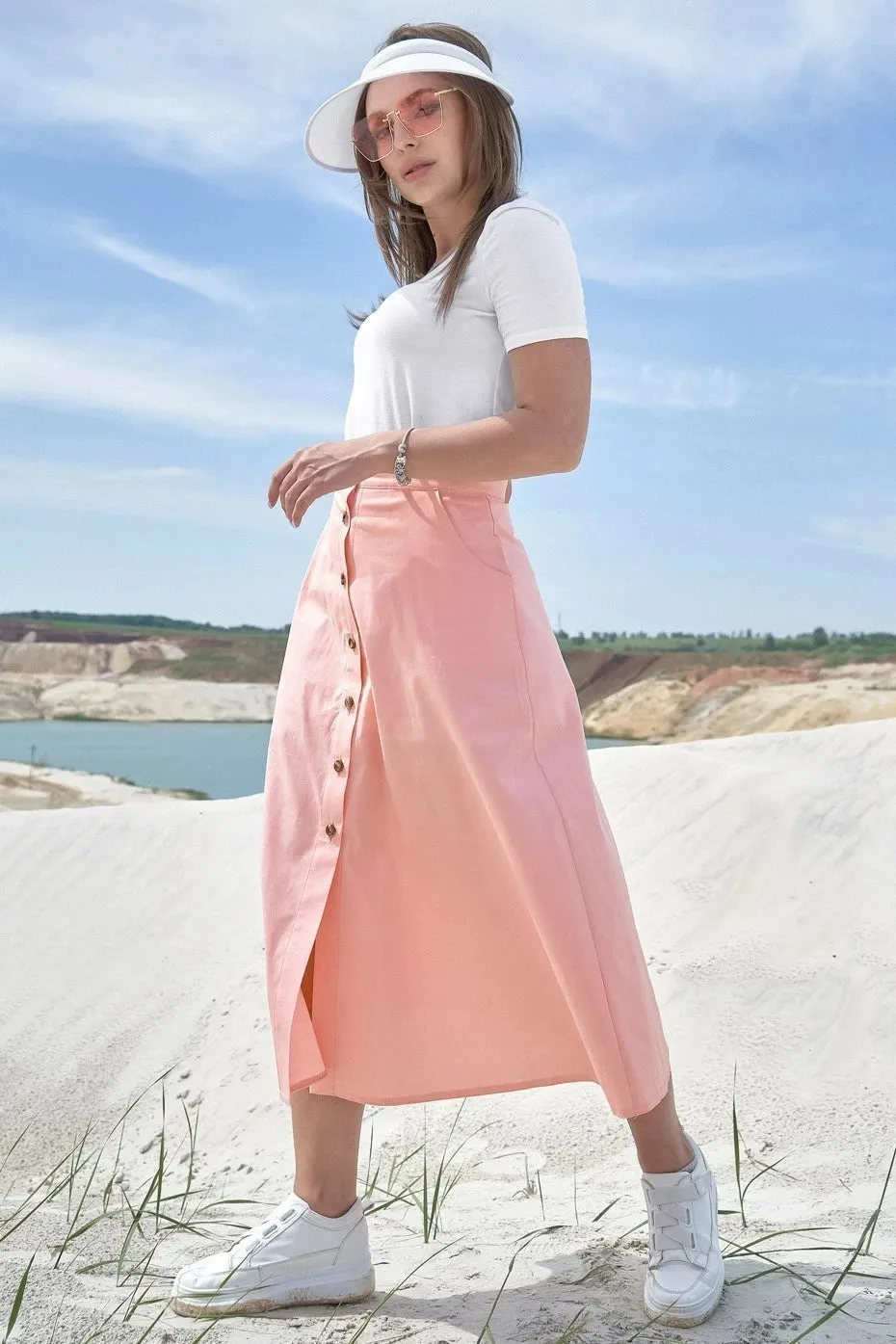 Pink Skirt with Belt Set Comfortable Casual Wear Stylish Clothes Tasteful Fashion