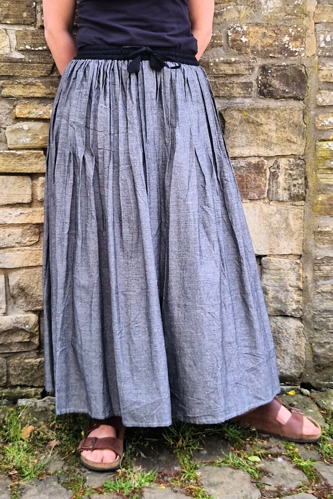 plain cotton long skirt