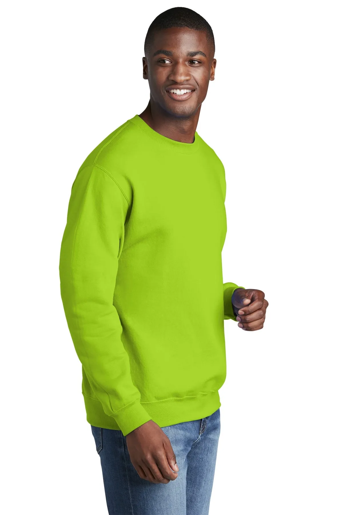 Port & Company Core Fleece Branded Sweatshirts, Neon Yellow