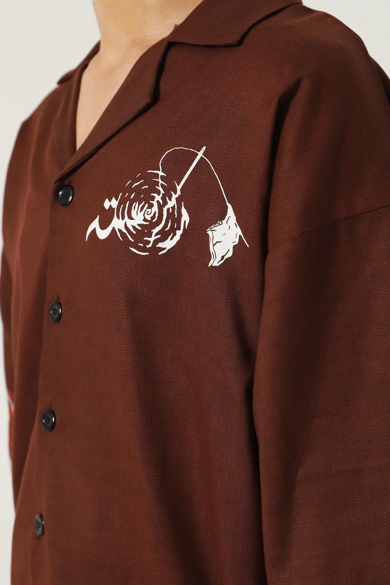 REBIRTH - BROWN BUTTON DOWN SHIRT