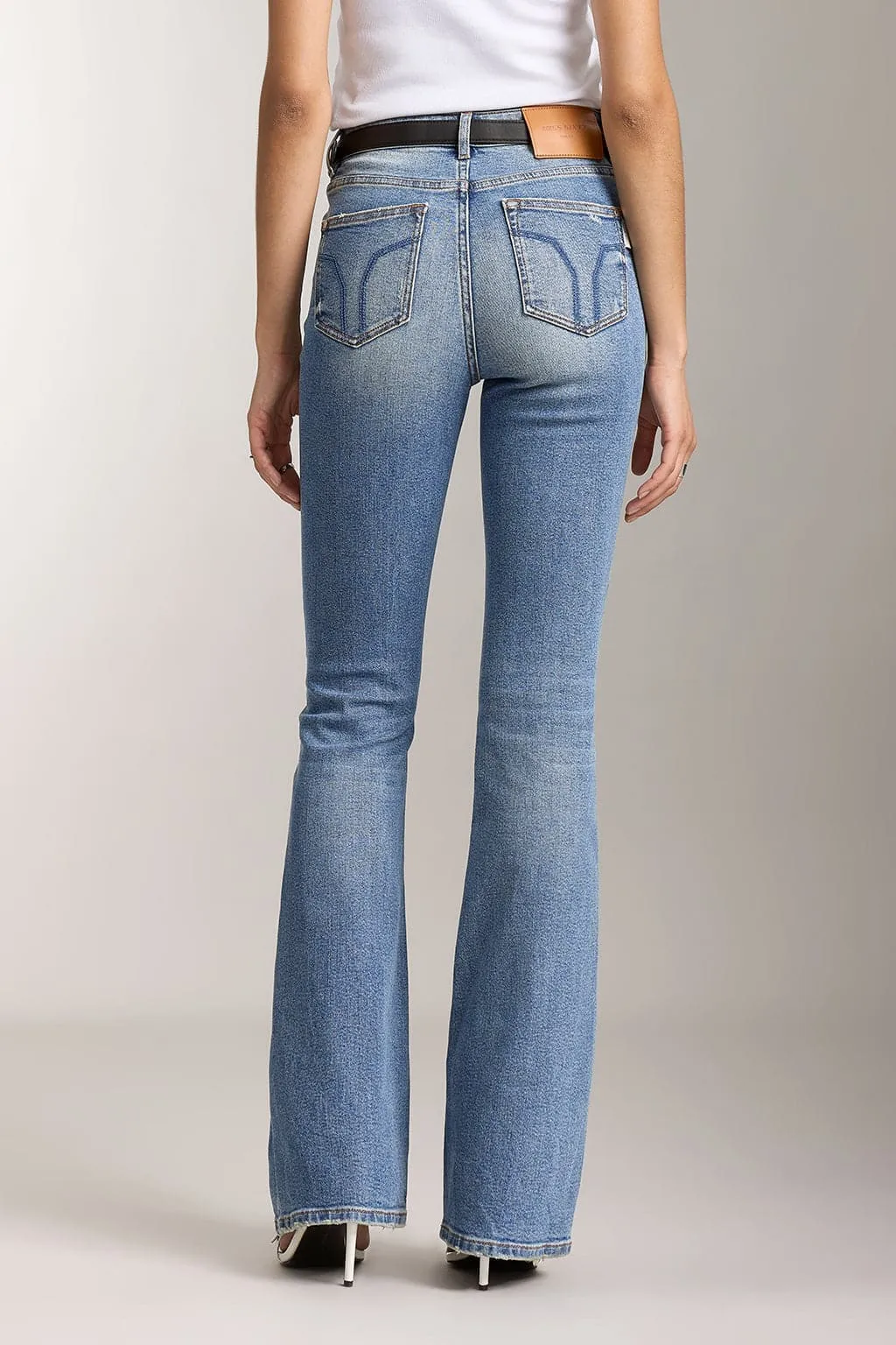 Retro Washed Flared Jeans