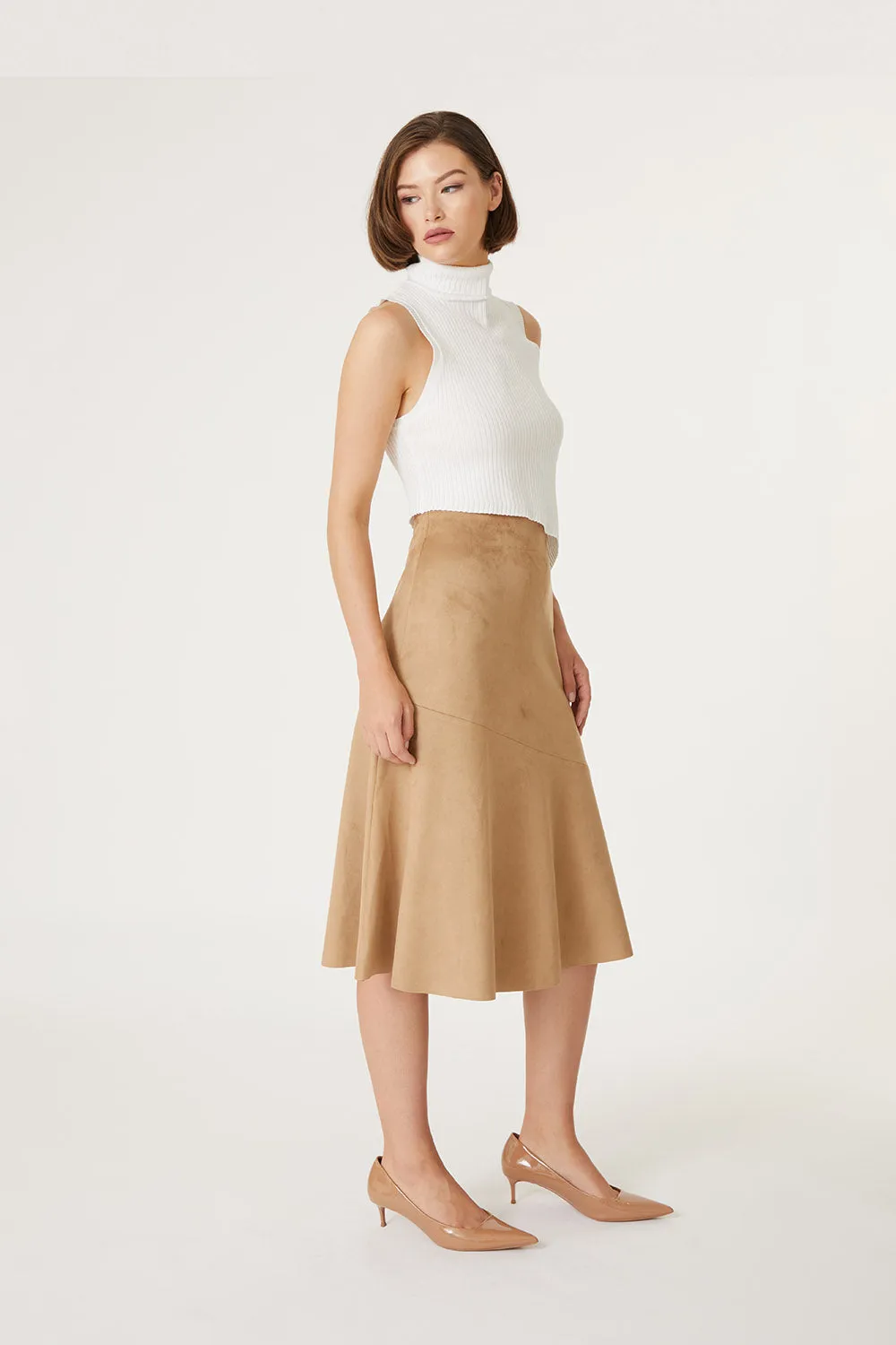 Roan Faux Suede Midi Skirt